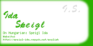 ida speigl business card